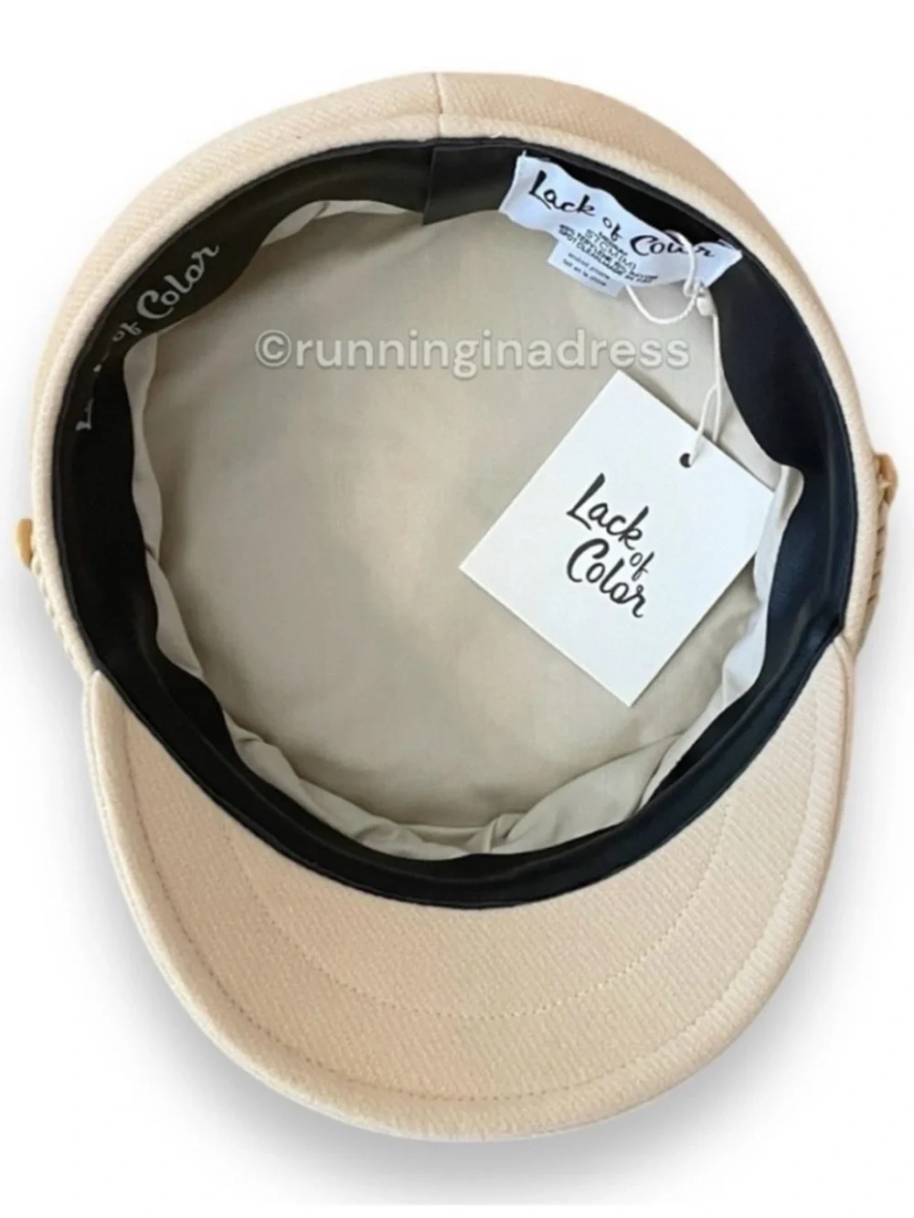 NWT Lack of Color Riviera Cap Cream Gold Baker Boy Fisherman Sailor Hat M 57